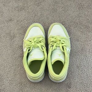 Green and white air jordan 1 low